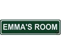 Lotusworld Cartel de la Marca Texto en inglés New Road y Texto en inglés Emma's Room Street/Road Name Sign de 4 x 16 Pulgadas