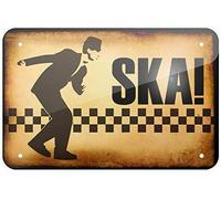 Lotusworld Letrero de metal SKA, música, pequeño de metal canta, 20,3 x 30,5 cm