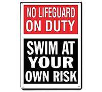 Lotusworld - Señal de Advertencia con Texto en inglés No Lifeguard On Du