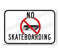 Lotusworld Señal de advertencia horizontal no Skateboarding letrero de aluminio de metal de 8 x 12 pulgadas