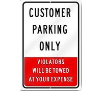 Lotusworld - Señal de Advertencia para el Cliente Parking Only Violators Will Be Towed, de Aluminio, 20 x 30 cm