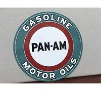 Lotusworld Señal de Advertencia Texto en inglés Panam Oil Gasoline Racing de Metal, Redonda, 30,5 x 30,5 cm