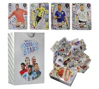 Lotvic 55 tarjetas de fútbol de la Copa Mundial de Fútbol, Liga de Campeones de la UEFA, tarjeta de colección de fútbol plateada, niños para coleccionar tarjetas para fans, adolescentes y adultos