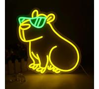 Lotvic Capybara - Señal de neón Capybara, luz nocturna de neón con regulador de intensidad alimentado por USB, luces LED de neón para tienda de dormitorio, ideas de regalo para cumpleaños infantiles