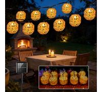 Lotvic Guirnaldas Luces Exterior Solar, Guirnalda Luces Exterior con 10 LED Linterna de Cuerda de Papel, Luminosas para Patio, Jardín, Boda, Partido, IP44 Impermeable