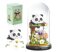 Lotvic Juego de bloques de construcción para ramo de flores, 999 bloques de sujeción, manualidades, animales, flores, plantas con base y funda protectora para el polvo, microflores, bloques de