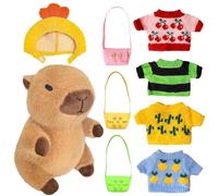 Lotvic Peluche Capybara, 23cm Capybara Peluche, Simulación Carpincho Juguetes, Lindo Animal de Peluches de Capibara con Trajes, Almohada de Peluches de Carpincho, Regalo para Niños y Niñas