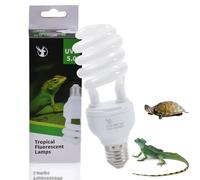 Lotvic UVB Reptiles 10.0 26W, E27 Lámpara UVA Tortuga, AC 220V Fluorescente Compacta para Reptiles del Desierto, Lagarto, Serpiente, Camaleón (26W 5.0 UVB)