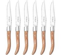 Lou Laguiole Estuche de 6 cuchillos carne Haya