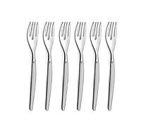 Lou Laguiole Jet 6 Tenedores para Tartas, Inoxidable 18/0, Acero Arenado