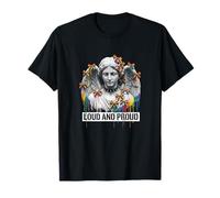 Loud and Proud Rainbow and Angel LGBTQ Pride Camiseta