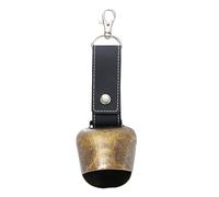 Loud Bear Bell - Campana de protección para senderismo, dispositivo de miedo de cuerno de aire, hebilla de piel sintética, equipo de seguridad para camping, accesorio retro de mochilero para