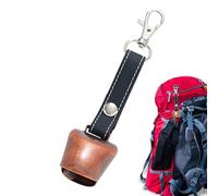 Loud Bear Bell - Campana de protección para senderismo, dispositivo de miedo de cuerno de aire, hebilla de piel sintética, equipo de seguridad para camping, accesorio retro de mochilero para