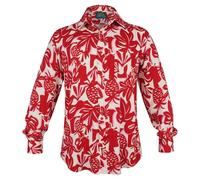 Loud Originals Camisa de manga larga para hombre, de algodón, ajuste regular, informal, con botones, para playa, vacaciones, bodas, fiestas y uso diario, fiesta, colorido y brillante, Tropical Grove