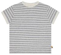 loud + proud Streifen mit Leinen und Bio Baumwolle, Gots Zertifiziert Camiseta, Ultramarine, 110-116 Unisex niños
