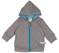 loud + proud Chaqueta con Capucha, Grau (Grey Gr), 50/56 cm Unisex bebé