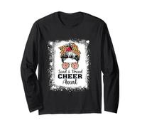 Loud & Proud Cheer Aunt Messy Bun Leopardo Blanqueado Manga Larga