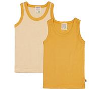 loud + proud Paquete Doble, Acanalado Fino, algodón orgánico y Certificado Gots Camiseta, Cúrcuma, 122-128 Unisex niños