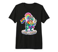 Loud & Proud Rainbow Dino Q'ueen Camiseta Premium