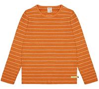 loud + proud Rayas con Lino, Certificado Gots Camiseta, Carrot, 74-80 Unisex niños