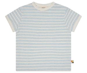 loud + proud Streifen mit Leinen und Bio Baumwolle, Gots Zertifiziert Camiseta, Air, 122-128 Unisex niños