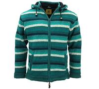 LOUDelephant Chaqueta con capucha de lana tejida a mano, unisex, para hombre y mujer, forro polar, con cremallera extraíble, con capucha Nepal, 100 % pura para invierno, cálido, cálido, actividades al