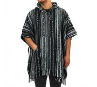 LOUDelephant Poncho con capucha 100% algodón Gheri tejido estilo mexicano, unisex, talla única, talla nica