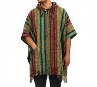 LOUDelephant - Poncho con capucha estilo mexicano Gheri 100 % tejido de algodón, Taille unique