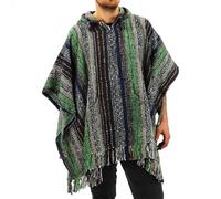 LOUDelephant - Poncho con capucha estilo mexicano Gheri 100 % tejido de algodón, Taille unique