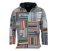 LOUDelephant Sudadera con capucha de algodón tejido Baja, patchwork, XXL, patchwork, XXL