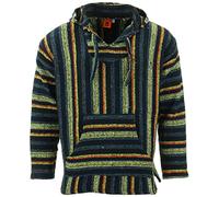 LOUDelephant Sudadera con capucha mexicana reciclada Baja Jerga, talla real M-4XL, Naranja Azul Marino, 4XL