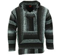 LOUDelephant Sudadera con capucha mexicana reciclada Baja Jerga, talla real M-4XL, Negro Marrón, 4XL