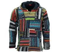 LOUDelephant Sudadera con capucha unisex de algodón cepillado, estilo mexicano, con bolsillo canguro, estilo bohemio, hippie, surf, patinador, forro polar, Parche, M