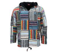 LOUDelephant Sudadera unisex Gheri de algodón con acabado suave cepillado - Chaqueta con cremallera forrada de felpa - Sudadera con capucha estilo boho hippie de festival con bolsillos de canguro