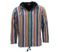 LOUDelephant Sudadera unisex Gheri de algodón con acabado suave cepillado - Chaqueta con cremallera y forro de polar - Sudadera con capucha estilo boho hippie de festival con bolsillos de canguro