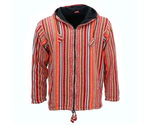 LOUDelephant Sudadera unisex Gheri de algodón con acabado suave cepillado - Chaqueta con cremallera y forro polar - Sudadera con capucha estilo boho hippie de festival con bolsillos de canguro