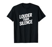 Louder Than Silence Bold Grunge Tipografía Inspiradora Camiseta