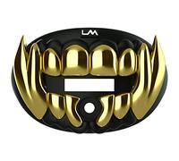 Loudmouth - Protector bucal de fútbol americano | Bestia 3D cromada para adultos y jóvenes | Pieza bucal para deportes | Protectores bucales de máximo flujo de aire (bestia 3D, cromo negro/dorado)