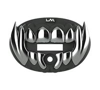 Loudmouth - Protector bucal de fútbol | Protector bucal cromado 3D para adultos y jóvenes | Pieza bucal negra y plateada para deportes | Protectores bucales de flujo de aire de doble acción | Protector de labios y dientes para chupete