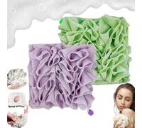 Loufee Loufee - Toalla de lufa de lufa, esponja de baño 2 en 1, esponja de lufa suave y paño de baño Leeffa, esponja de baño exfoliante, limpiador de espalda Luffa para ducha (2 piezas-C)