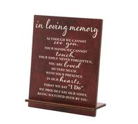 Loufy 1 placa de madera con texto en inglés "In Loving Memory", placa de madera para mesa de boda