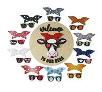 Loufy 11 unids día de Pascua intercambiable puerta vaca granja puerta colgador para puerta principal decoración con cordón A