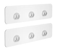 Loufy 20 adhesivos de ducha de repuesto acrílico sin perforaciones transparente que no deja marcas para colgar en la pared con gancho de pegamento para baño, estante de pared adhesivo de