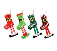Loufy 4 calcetines navideños personalizados para colgar, decoraciones para fiestas, fiestas de Navidad, decoración, fácil instalación