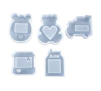 Loufy 5 moldes de silicona tipo interior DIY hecho a mano llavero ornamento reutilizable