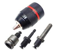 Loufy Juego de Mandril de 13 mm Mandril Autoblocante Apretado una Mano Martillo EléCtrico ConversióN de Llave Manejar Hexagonal Redondo