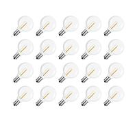 Loufy - Lote de 20 unidades de serías G40 LED, bombillas de repuesto E12, casquillo de rosca irrompible, LED, globo para guirnaldas solares cálidas