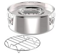 Loufy Molde para flan de 2.3 cuartos de galón, molde de flan de acero inoxidable con tapa - Máquina para hacer flanes, duradero, fácil de usar, 21 x 21 x 9 cm
