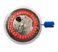 Loufy NH35A Movimiento mecánico de alta calidad NH35 azul calendario rueda 24 joyas cuerda automática alta precisión fácil de instalar, Plata y rojo