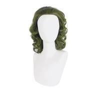 Loufy Peluca Verde para Disfraz de Payaso, Peluca para Hombre, Peluca Ondulada Corta, Peluca Moteada de Joker, Fiesta de Halloween